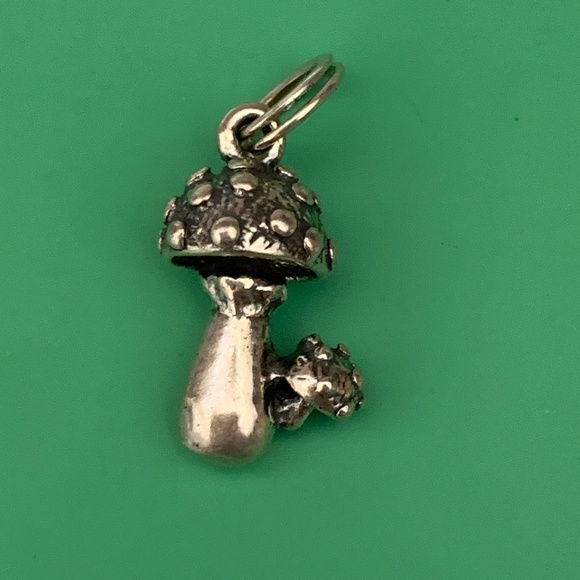 Mushroom Sterling Silver Jewelry Charm #garden #woods - Picture 1 of 3